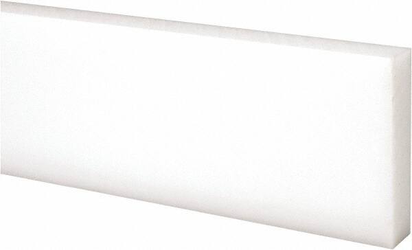 Made in USA - 4 Ft. Long x 2 Inch Wide x 1/2 Inch High, Acetal, Rectangular Plastic Bar - Natural - Exact Tooling