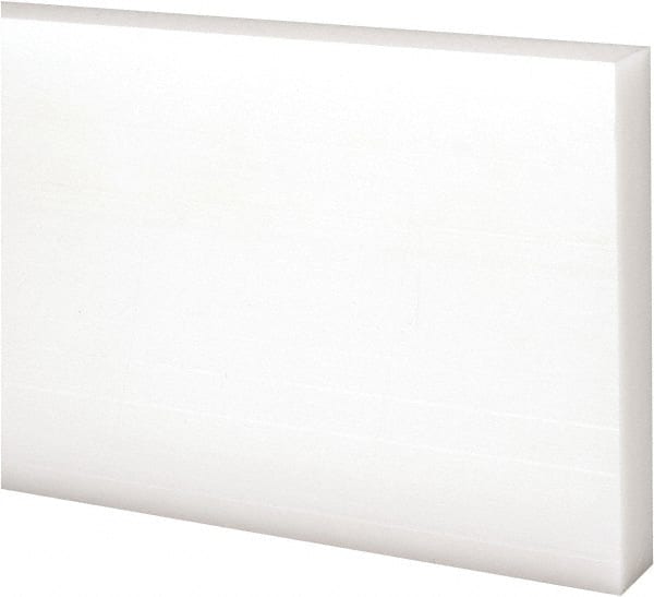 Made in USA - 1 Ft. Long x 3 Inch Wide x 1/2 Inch High, Acetal, Rectangular Plastic Bar - Natural - Exact Tooling
