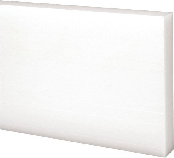 Made in USA - 2 Ft. Long x 3 Inch Wide x 1/2 Inch High, Acetal, Rectangular Plastic Bar - Natural - Exact Tooling