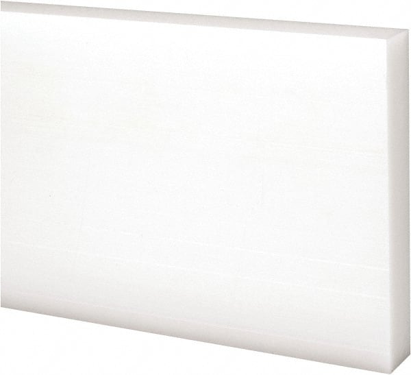 Made in USA - 4 Ft. Long x 3 Inch Wide x 1/2 Inch High, Acetal, Rectangular Plastic Bar - Natural - Exact Tooling