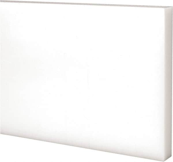 Made in USA - 4 Ft. Long x 4 Inch Wide x 1/2 Inch High, Acetal, Rectangular Plastic Bar - Natural - Exact Tooling