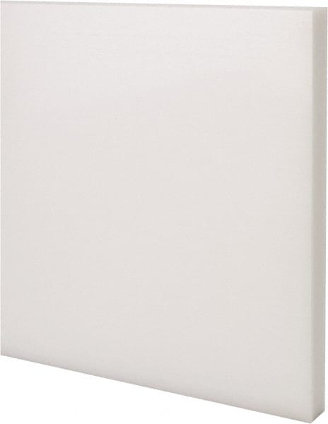 Made in USA - 2 Ft. Long x 6 Inch Wide x 1/2 Inch High, Acetal, Rectangular Plastic Bar - Natural - Exact Tooling