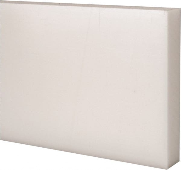 Made in USA - 4 Ft. Long x 4 Inch Wide x 3/4 Inch High, Acetal, Rectangular Plastic Bar - Natural - Exact Tooling