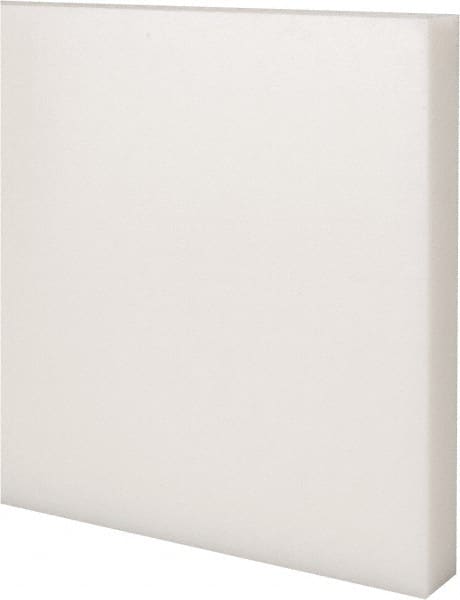 Made in USA - 1 Ft. Long x 6 Inch Wide x 3/4 Inch High, Acetal, Rectangular Plastic Bar - Natural - Exact Tooling