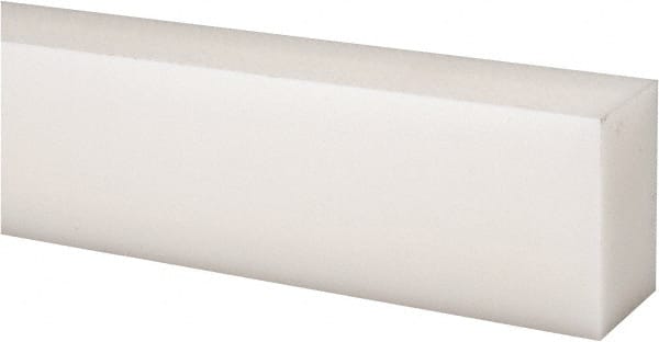 Made in USA - 1 Ft. Long x 1-1/2 Inch Wide x 1 Inch High, Acetal, Rectangular Plastic Bar - Natural - Exact Tooling