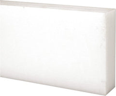 Made in USA - 1 Ft. Long x 3 Inch Wide x 1 Inch High, Acetal, Rectangular Plastic Bar - Natural - Exact Tooling