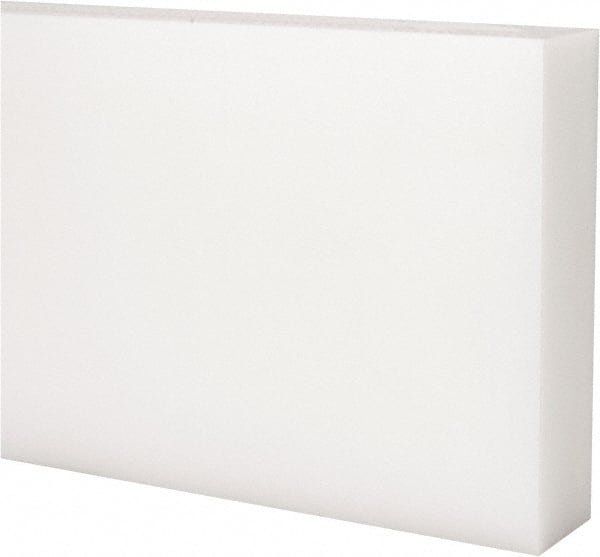 Made in USA - 4 Ft. Long x 4 Inch Wide x 1 Inch High, Acetal, Rectangular Plastic Bar - Natural - Exact Tooling