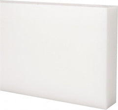 Made in USA - 4 Ft. Long x 4 Inch Wide x 1 Inch High, Acetal, Rectangular Plastic Bar - Natural - Exact Tooling