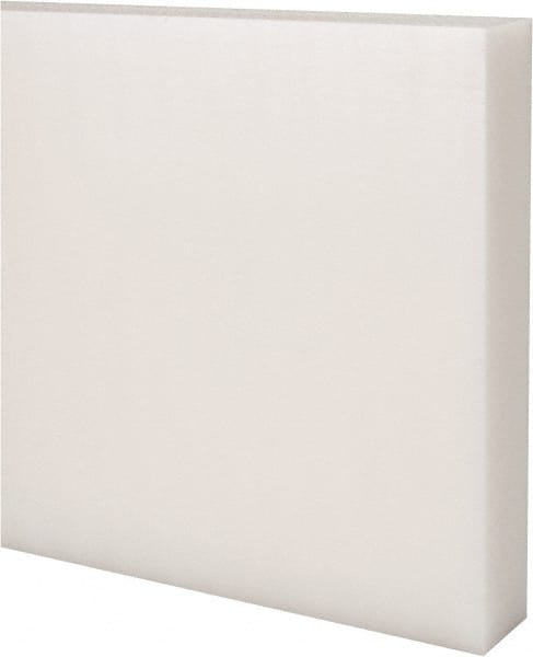 Made in USA - 2 Ft. Long x 6 Inch Wide x 1 Inch High, Acetal, Rectangular Plastic Bar - Natural - Exact Tooling