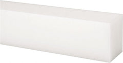 Made in USA - 1 Ft. Long x 2 Inch Wide x 1-1/4 Inch High, Acetal, Rectangular Plastic Bar - Natural - Exact Tooling