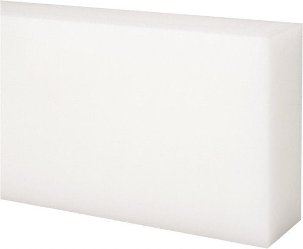 Made in USA - 1 Ft. Long x 3 Inch Wide x 1-1/4 Inch High, Acetal, Rectangular Plastic Bar - Natural - Exact Tooling