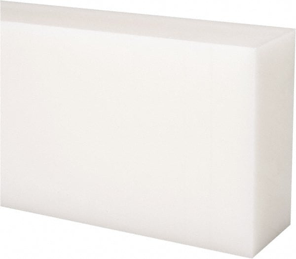 Made in USA - 2 Ft. Long x 3 Inch Wide x 1-1/2 Inch High, Acetal, Rectangular Plastic Bar - Natural - Exact Tooling