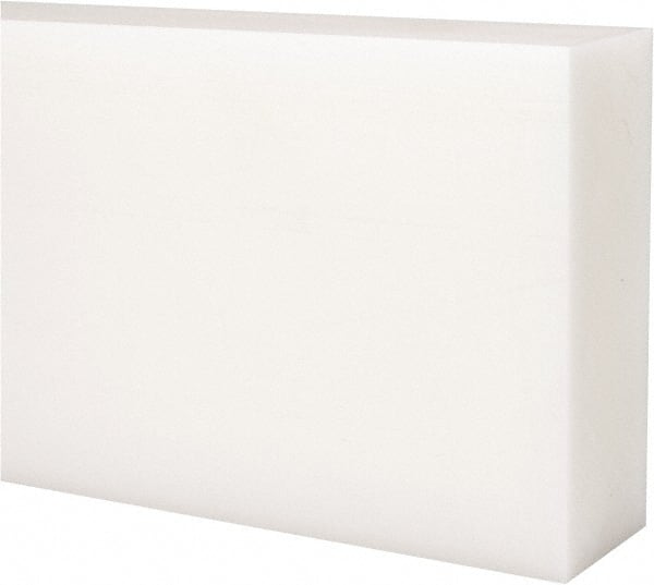 Made in USA - 1 Ft. Long x 4 Inch Wide x 1-1/2 Inch High, Acetal, Rectangular Plastic Bar - Natural - Exact Tooling