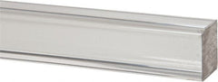 Made in USA - 6 Ft. Long x 1/2 Inch Wide x 1/2 Inch High, Acrylic, Square Plastic Bar - Extruded Acrylic, Clear - Exact Tooling
