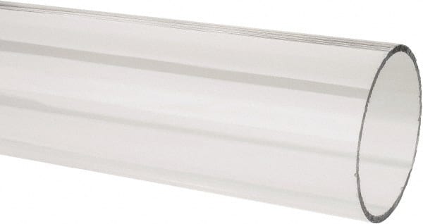 Made in USA - 3 Inch Outside Diameter x 6 Ft. Long, Plastic Round Tube - Acrylic - Exact Tooling