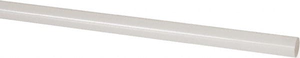 Made in USA - 4' Long, 3/8" Diam, PVDF Plastic Rod - White - Exact Tooling