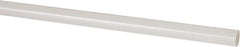 Made in USA - 4' Long, 3/8" Diam, PVDF Plastic Rod - White - Exact Tooling