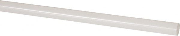 Made in USA - 8' Long, 3/8" Diam, PVDF Plastic Rod - White - Exact Tooling