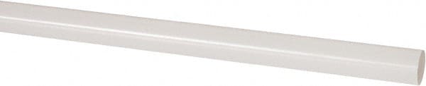 Made in USA - 8' Long, 1/2" Diam, PVDF Plastic Rod - White - Exact Tooling