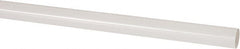 Made in USA - 8' Long, 1/2" Diam, PVDF Plastic Rod - White - Exact Tooling