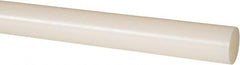 Made in USA - 8' Long, 1" Diam, PVDF Plastic Rod - White - Exact Tooling
