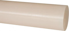 Made in USA - 1' Long, 2" Diam, PVDF Plastic Rod - White - Exact Tooling