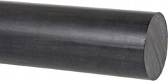 Made in USA - 4' Long, 3/8" Diam, PPO (Noryl) Plastic Rod - Black - Exact Tooling