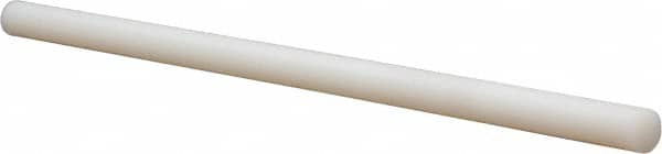 Made in USA - 10' Long, 1" Diam, Fiberglass Plastic Rod - White - Exact Tooling