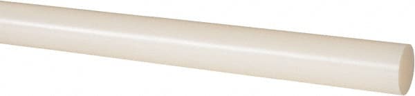 Made in USA - 2' Long, 1" Diam, Nylon 6/6 Plastic Rod - Natural (Color) - Exact Tooling