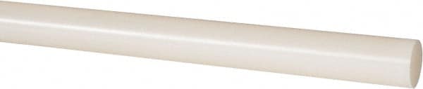 Made in USA - 4' Long, 1" Diam, Nylon 6/6 Plastic Rod - Natural (Color) - Exact Tooling