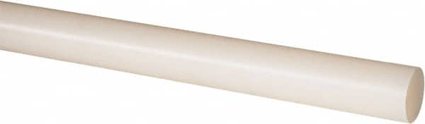 Made in USA - 4' Long, 1-1/8" Diam, Nylon 6/6 Plastic Rod - Natural (Color) - Exact Tooling