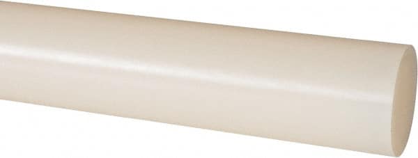 Made in USA - 2' Long, 1-1/4" Diam, Nylon 6/6 Plastic Rod - Natural (Color) - Exact Tooling