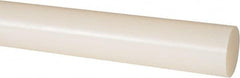 Made in USA - 4' Long, 1-1/4" Diam, Nylon 6/6 Plastic Rod - Natural (Color) - Exact Tooling