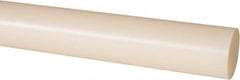 Made in USA - 8' Long, 1-1/4" Diam, Nylon 6/6 Plastic Rod - Natural (Color) - Exact Tooling
