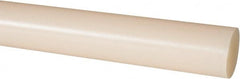 Made in USA - 4' Long, 1-3/8" Diam, Nylon 6/6 Plastic Rod - Natural (Color) - Exact Tooling