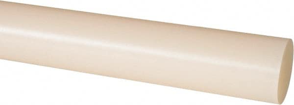 Made in USA - 1' Long, 1-1/2" Diam, Nylon 6/6 Plastic Rod - Natural (Color) - Exact Tooling