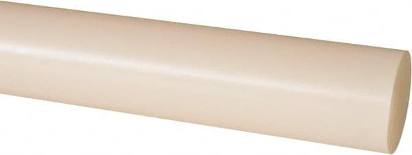 Made in USA - 4' Long, 1-1/2" Diam, Nylon 6/6 Plastic Rod - Natural (Color) - Exact Tooling