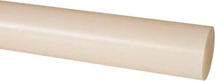 Made in USA - 4' Long, 1-1/2" Diam, Nylon 6/6 Plastic Rod - Natural (Color) - Exact Tooling