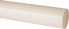Made in USA - 8' Long, 1-1/2" Diam, Nylon 6/6 Plastic Rod - Natural (Color) - Exact Tooling