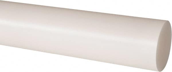 Made in USA - 1' Long, 1-7/8" Diam, Nylon 6/6 Plastic Rod - Natural (Color) - Exact Tooling