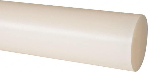 Made in USA - 8' Long, 1-7/8" Diam, Nylon 6/6 Plastic Rod - Natural (Color) - Exact Tooling