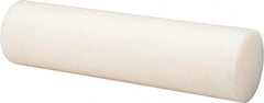 Made in USA - 1' Long, 2" Diam, Nylon 6/6 Plastic Rod - Natural (Color) - Exact Tooling