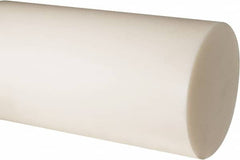 Made in USA - 2' Long, 6" Diam, Nylon 6/6 Plastic Rod - Natural (Color) - Exact Tooling