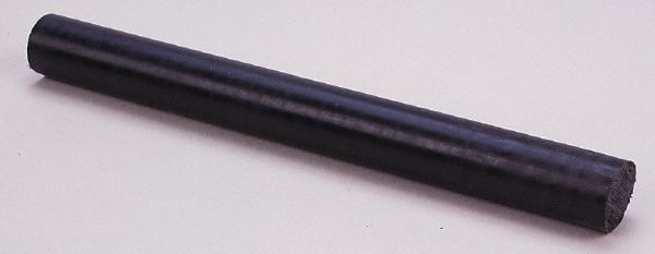 Made in USA - 2' Long, 1-3/4" Diam, Nylon 6/6 Plastic Rod - Black - Exact Tooling