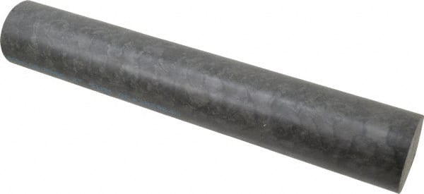Made in USA - 1' Long, 2" Diam, Nylon 6/6 Plastic Rod - Black - Exact Tooling