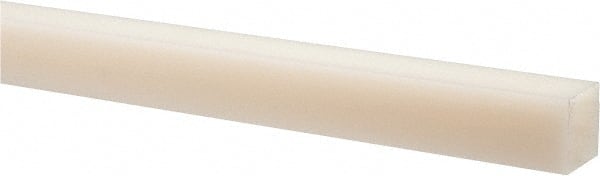 Made in USA - 2' x 1/4" x 1/4" Natural (Color) Nylon 6/6 Square Bar - Exact Tooling