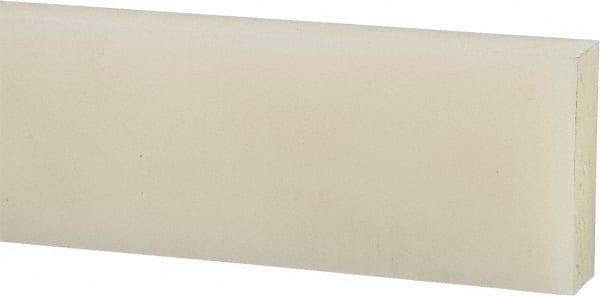 Made in USA - 4 Ft. Long x 1-1/2 Inch Wide x 1/4 Inch High, Nylon, Rectangular Plastic Bar - Natural - Exact Tooling