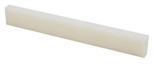 Made in USA - 4 Ft. Long x 1 Inch Wide x 3/16 Inch High, Nylon, Rectangular Plastic Bar - Natural - Exact Tooling