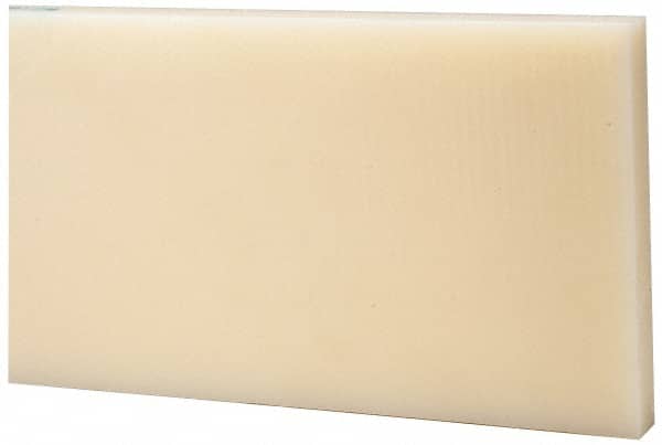 Made in USA - 4' x 6" x 1-1/4" Natural (Color) Nylon 6/6 Rectangular Bar - Exact Tooling