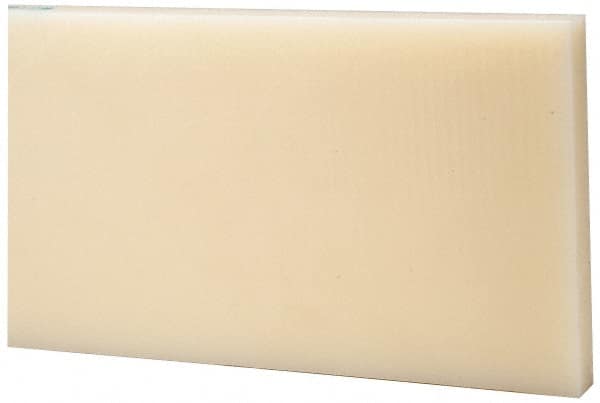 Made in USA - 1 Ft. Long x 6 Inch Wide x 1/4 Inch High, Nylon, Rectangular Plastic Bar - Natural - Exact Tooling